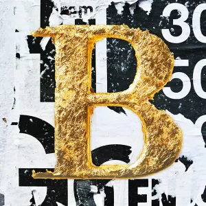 Gold Printed Letter B